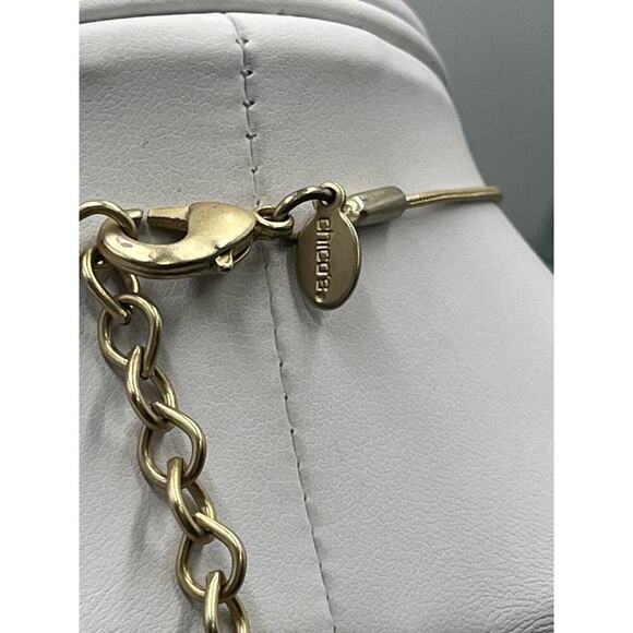 CHICO'S Julia Silver Gold Tone Rhinestone Adorned Fireballs Black Ball Necklace - Picture 9 of 13